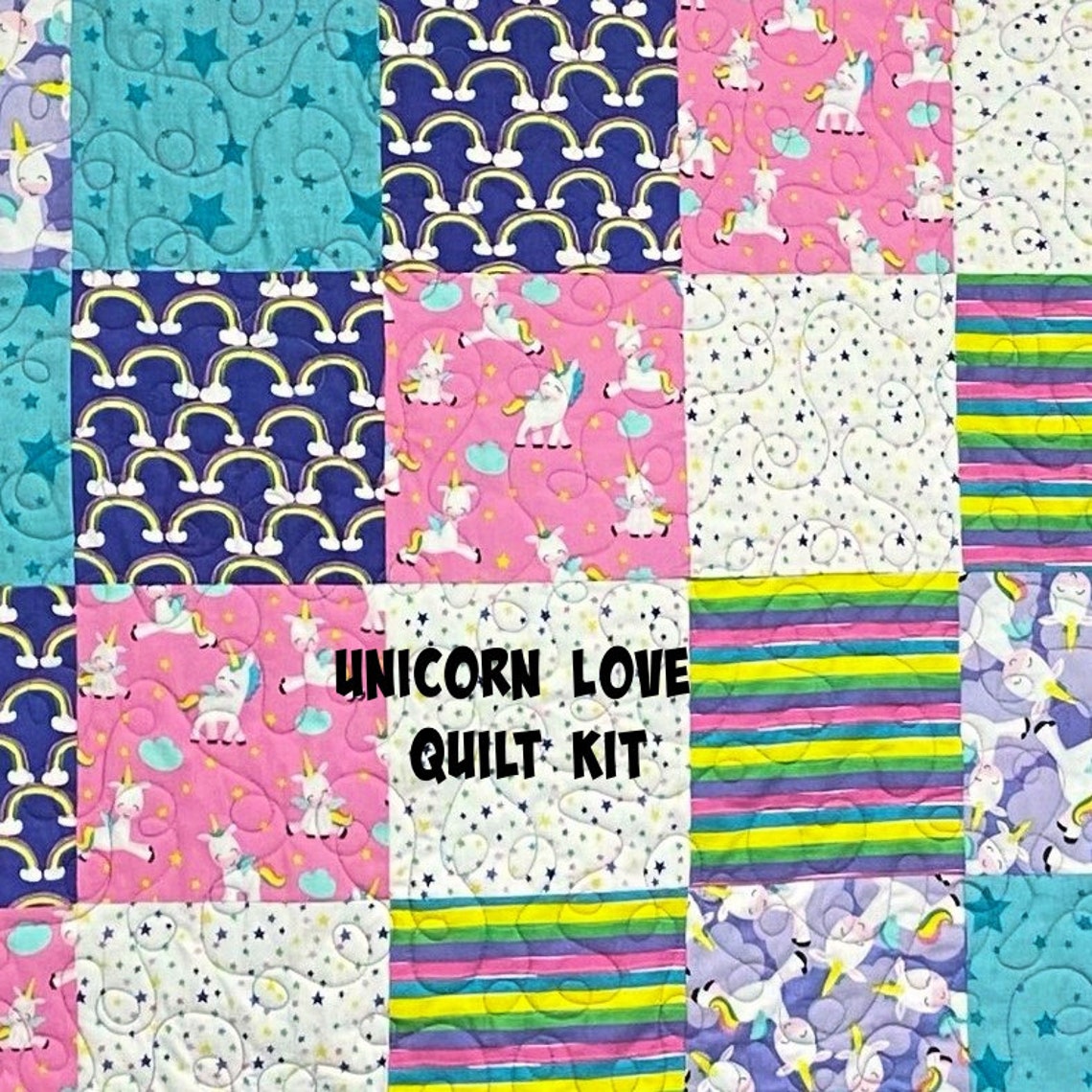 Unicorn Quilt Kit Beginner Quilt Kit Baby Girl Quilt Kit Etsy