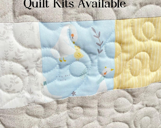 Baby Quilt Kits With Pattern and Fabrics, Gender Neutral Baby Quilt Kit