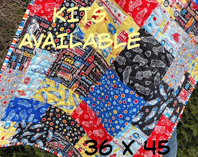 Baby Boy Quilt Kit Precut Quilt Kits With Fabrics and Pattern Beginner