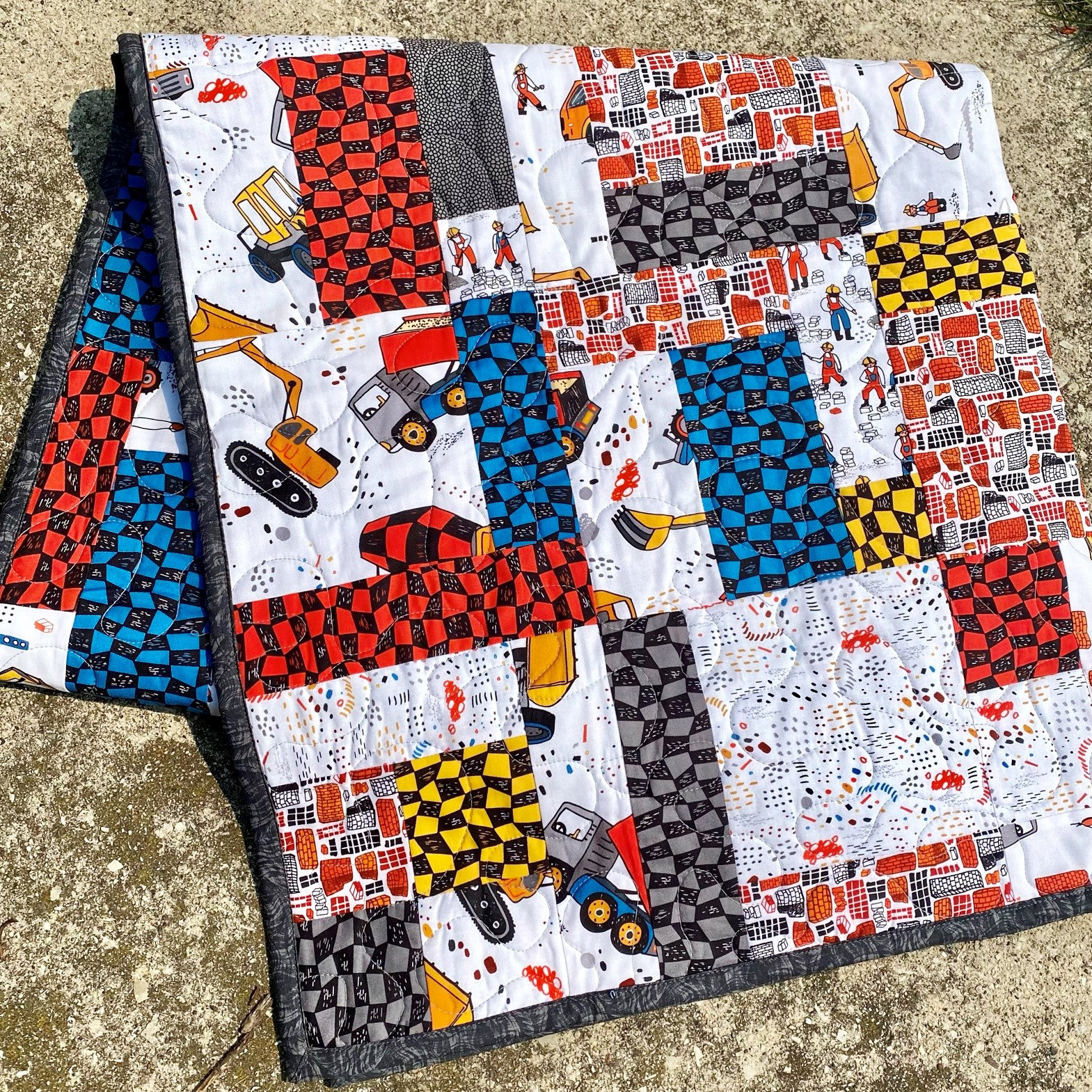 Dump Truck Quilt Toddler Boy Quilt Construction Quilt Etsy