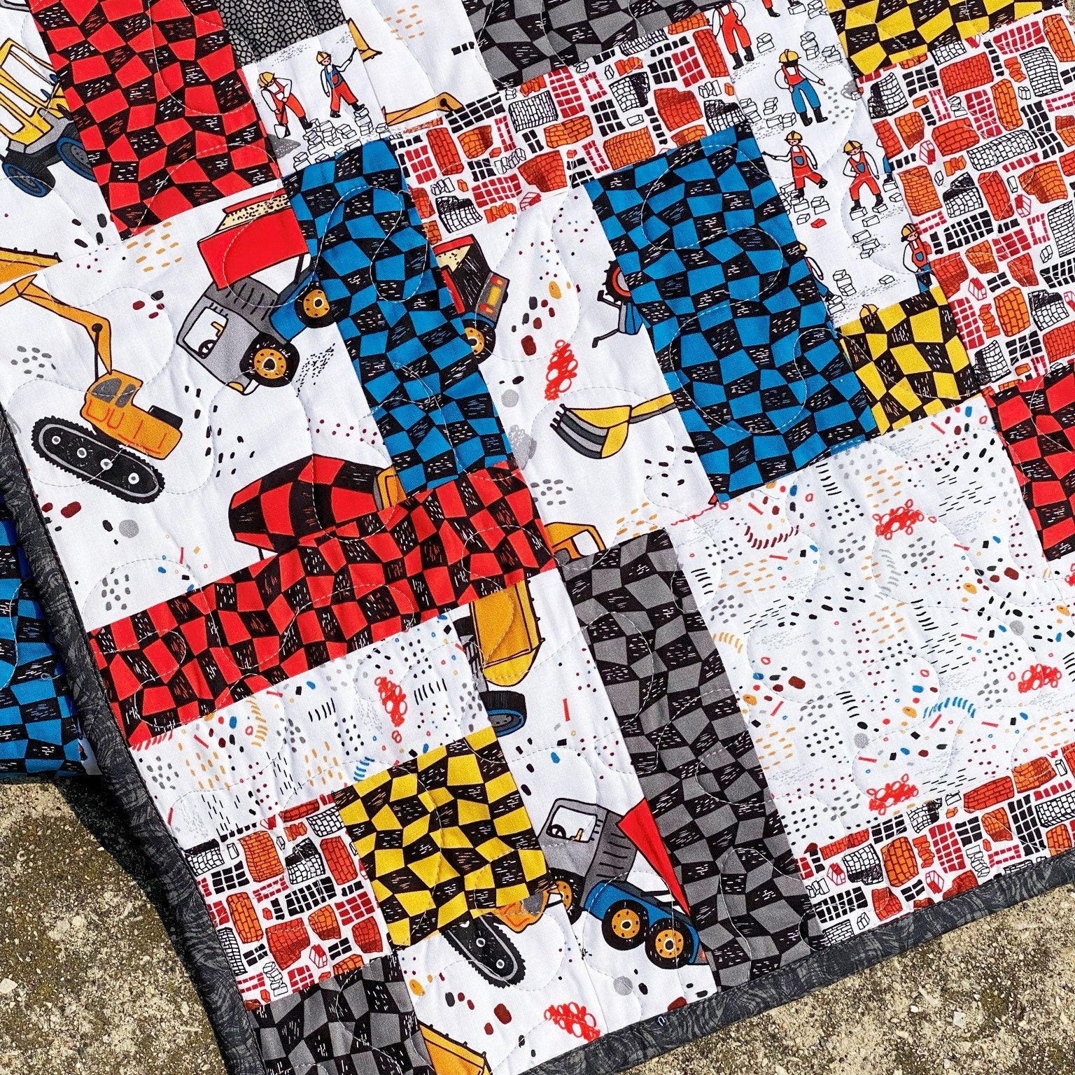 Dump Truck Quilt Toddler Boy Quilt Construction Quilt Etsy
