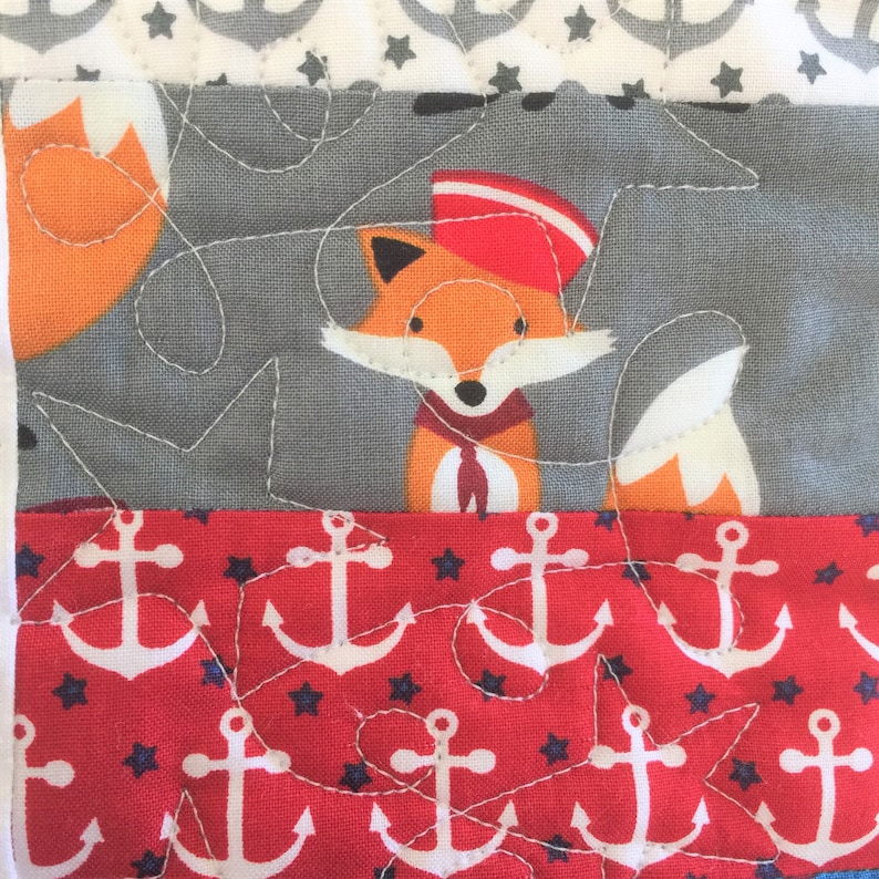 coastal nautical nursery Nautical baby quilt handmade toddler quilts baby quilts for sale homemade quilts fox quilt toddler bedding