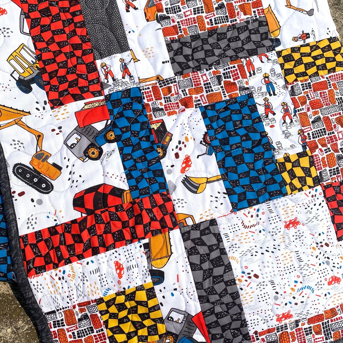 Dump Truck Quilt Toddler Boy Quilt Construction Quilt Etsy