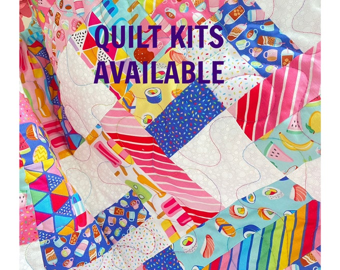 Summer Quilt Kit With Precut Fabrics and Pattern Easy Quilt Etsy