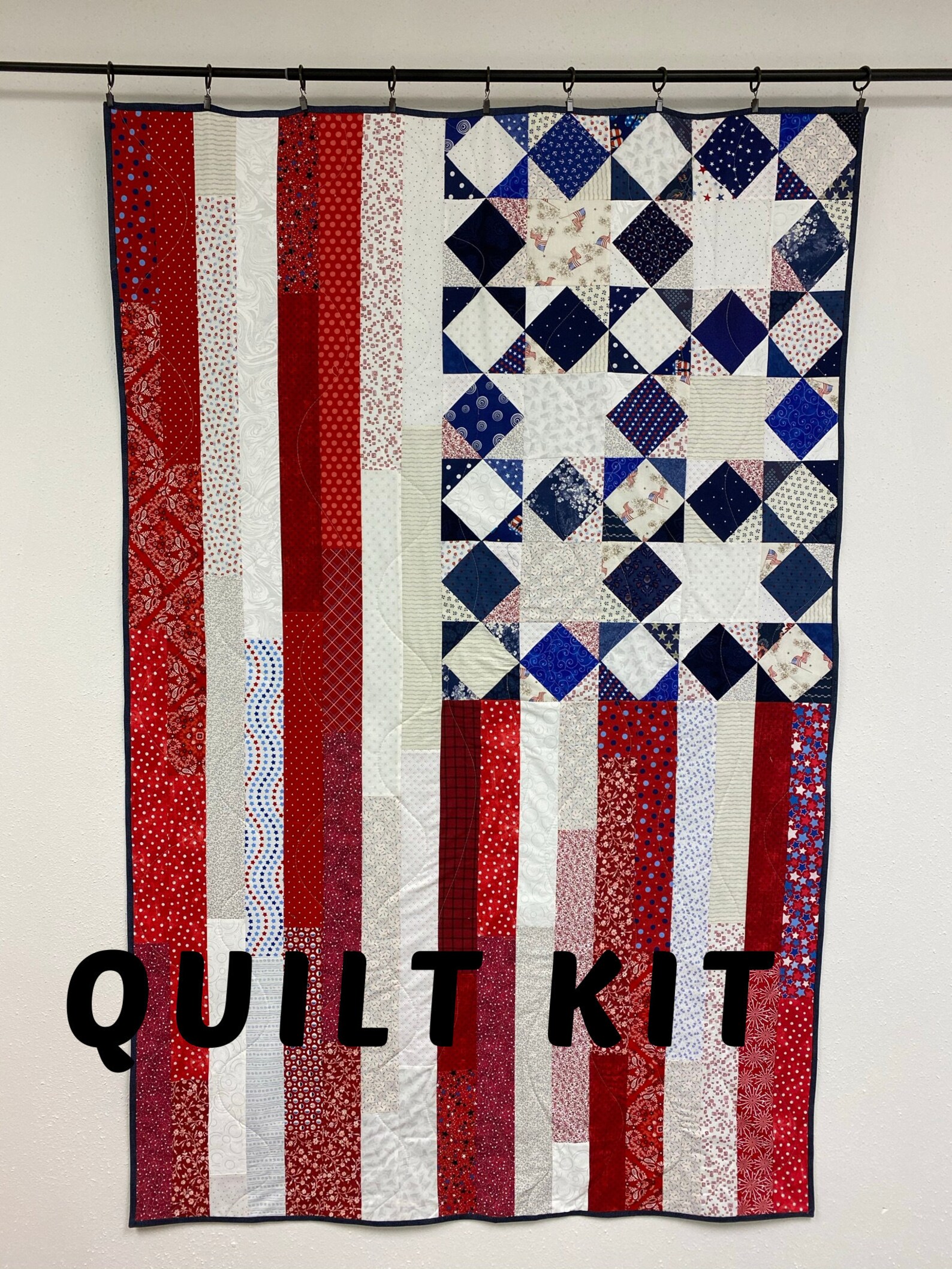American Flag Quilt KIT Beginner Kit DIY Patriotic Flag Kit Etsy