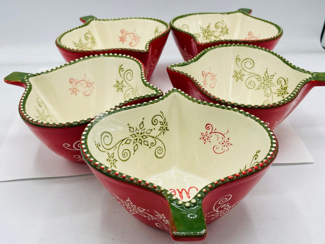 Set of Five (5) Temp-tations 8 Oz Christmas Ramekin, Ornament Shape ...