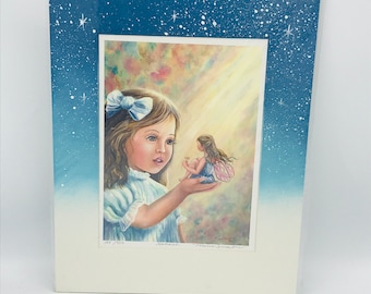 Fairy Art Print by Mishell Swartwout signed -"Hannah" Matted  Sealed in Original package