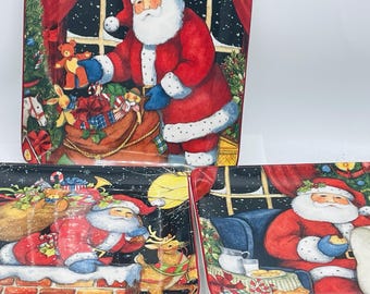 Vintage (3) Certified International The Night Before Christmas Dessert Plates Multiple Patterns Replacement- Christmas Plates- Santa Claus