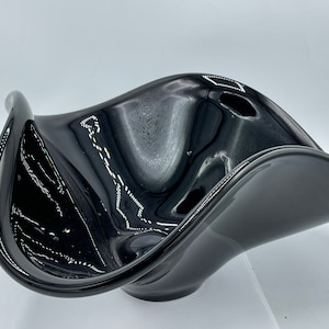 Rosenthal Contemporary Noir Glass Centerpiece Bowl Germany. Signed- 13 5/8&quot; x 6&quot;