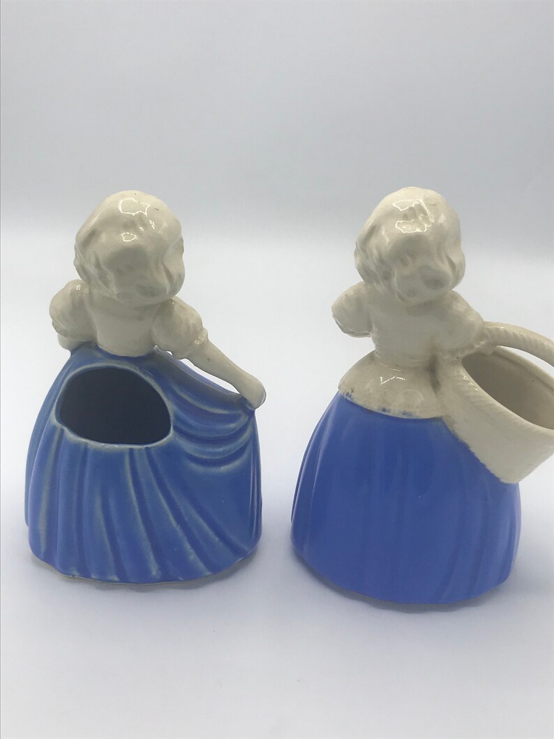 Vintage Pair of Lady Figurine Planters ceramic planter or Etsy