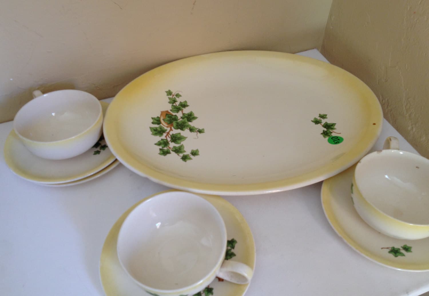 Vintage Paden City Pottery Ivy In Jug PatternPlatter and 3 Etsy