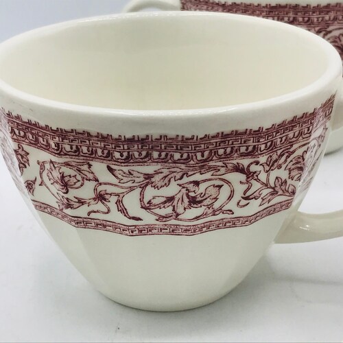 Vintage 12 PC Corona Colombia St. George Rose Scalloped Luncheon Soup Bowl Set- Restaurant ware shops