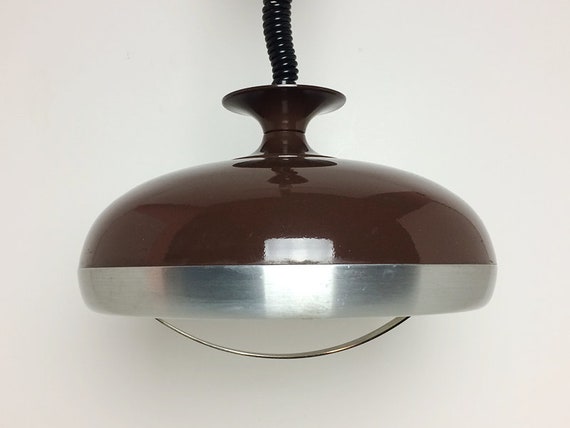 Vintage Brown Pendant Lamp Mid Century Pull Down
