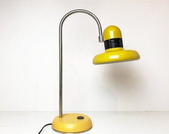 Yellow Desk Lamp / Soviet Mid Century / Trumpet style / Modernist / Minimalist / USSR 70s - 80s