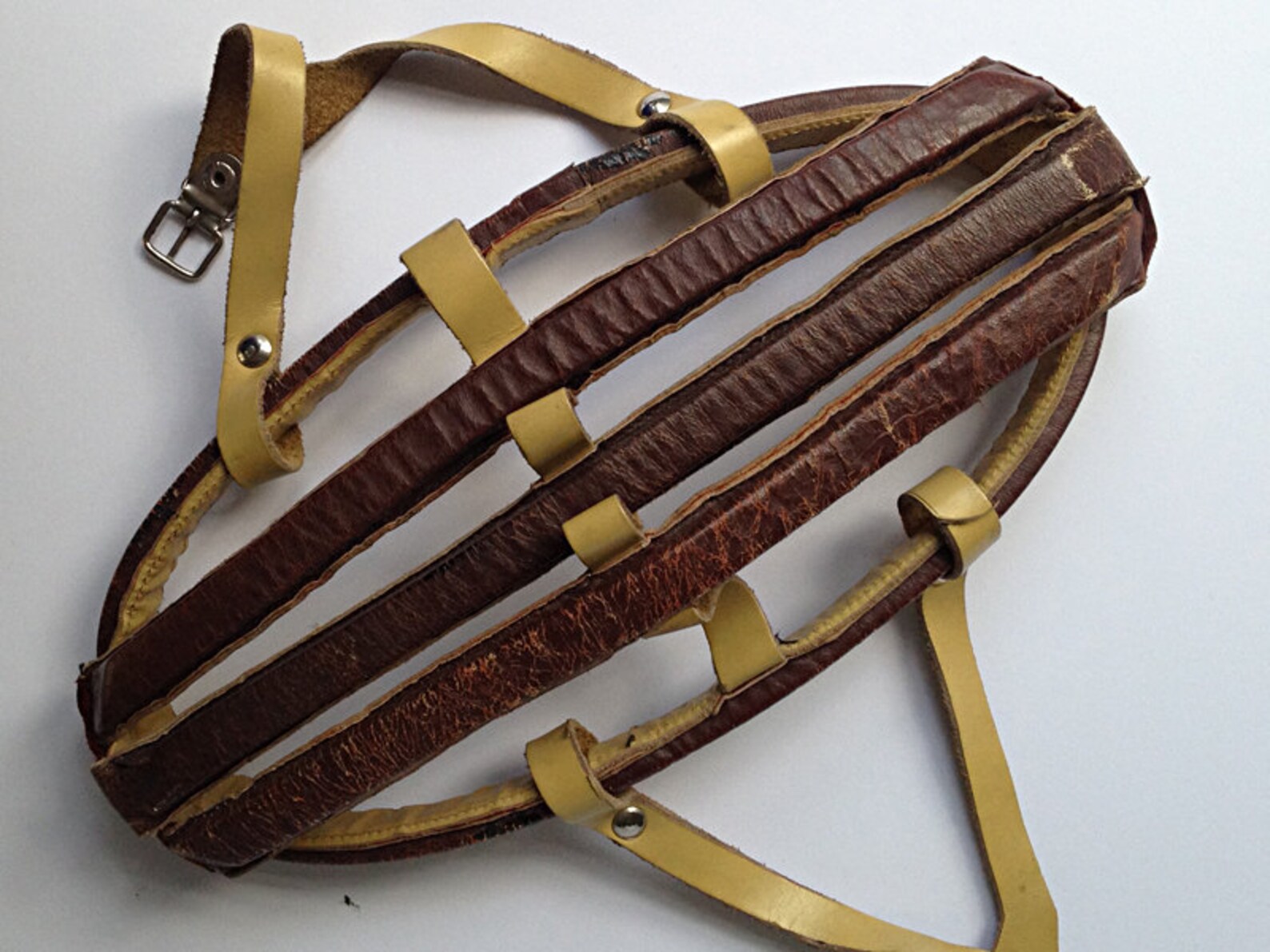 Vintage leather bicycle helmet. Etsy