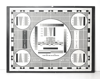 Super Rare / Soviet TV calibration Chart (Table) / Loft Decor / Print / Collectible / USSR 70s