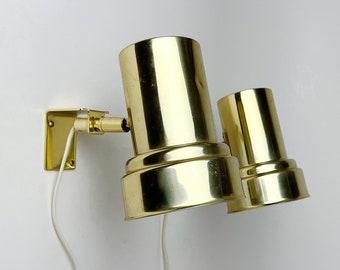 Brass wall lamps / Set of 2 / Midcentury modern Scandinavian brass lamps / by EAE / Sweden 60s