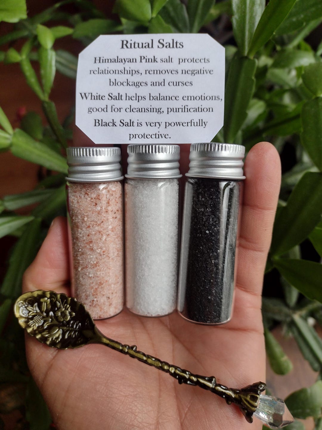 Ritual Salt Kit, With Spoon, Altar Spoon, Herb Spoon, Witchcraft Salt ...