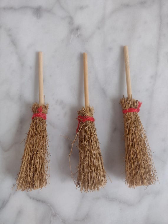 Tiny Besom, Yule Ornament, Fairy broom, Miniature Twig Brooms, Holiday Crafting, Snowman, Witch, Witches Broom, Doll Making