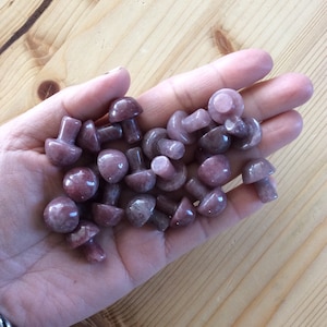 Strawberry quartz mushroom, crystal mushroom, stone mushroom