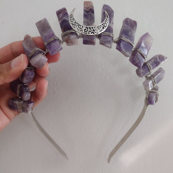 Amethyst Crystal Tiara, crystal crown, crystal head band