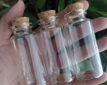 5 or 10 PACK Herb jar, Spell Jar, Glass Jar, Glass Bottles Glass Vials,  Glass Bottles With Cork, Small Bottle, Magick  Altar Tool Wiccan