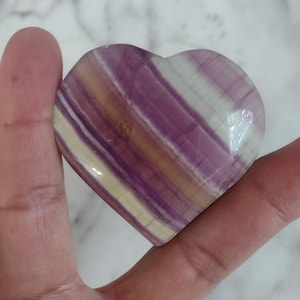 Candy Fluorite Heart, Fluorite Crystal, Crystal heart, Fluorite stone, Fluorite carving D