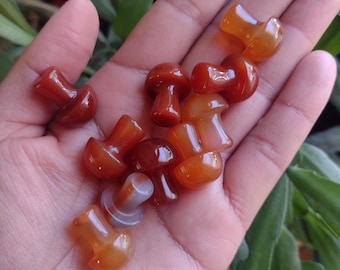 Carnelian mushroom, carnelian stone, Carnelian carving, carnelian crystal, crystal mushroom, stone mushroom