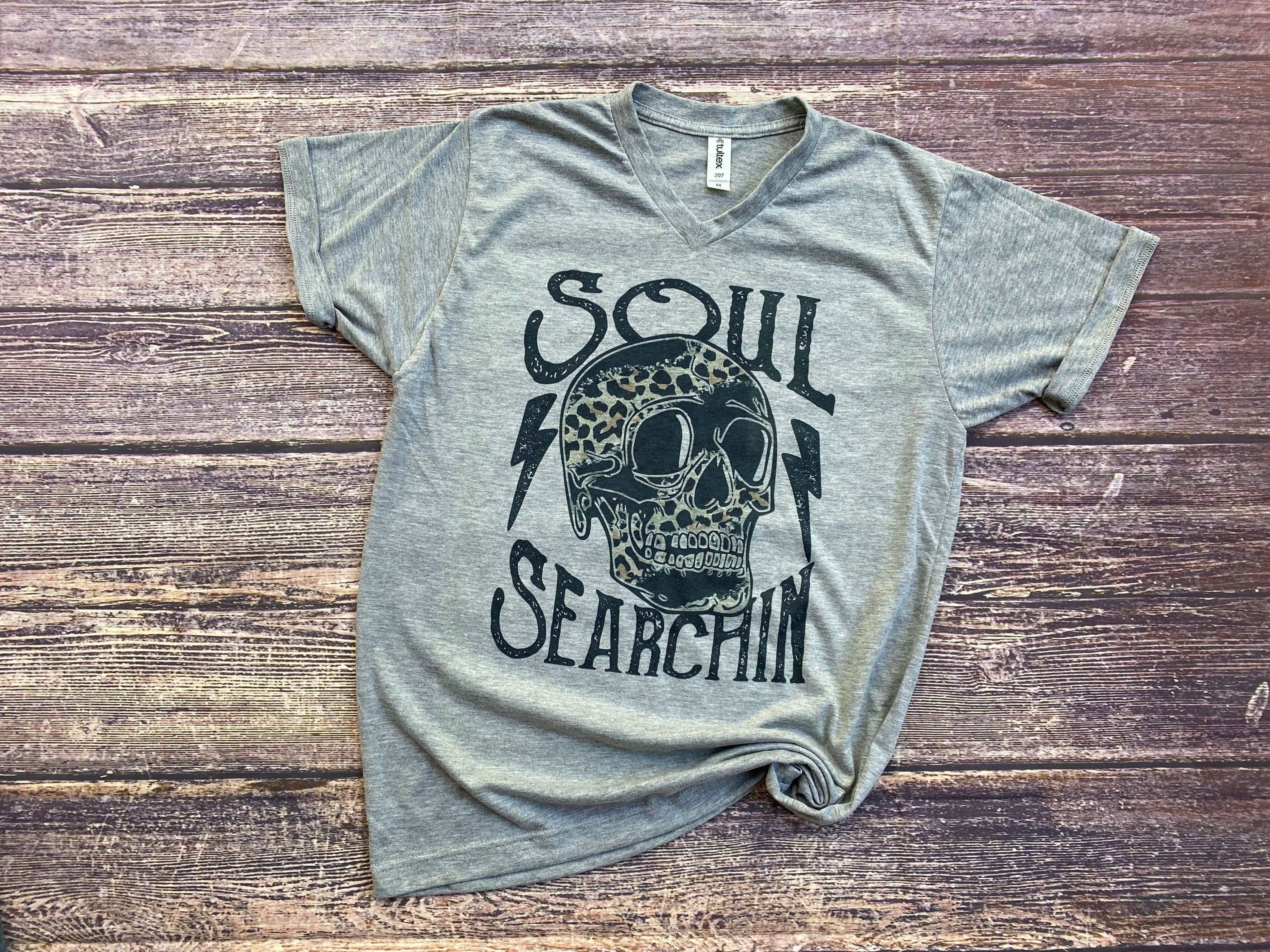 Bleached Shirts Skull Shirt Soul Searching Bleached Shirt T Shirts-