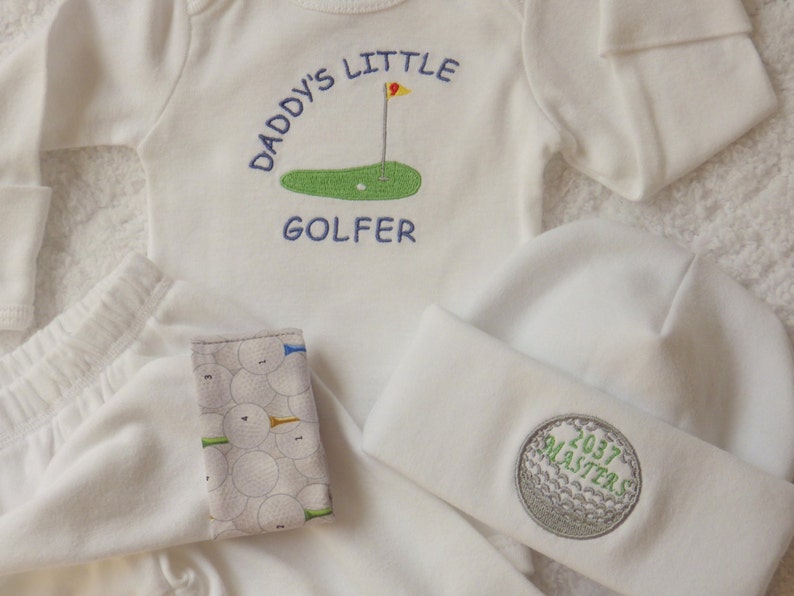 Baby Boy Golf Outfit. Daddy's Little Golfer Embroidered Etsy