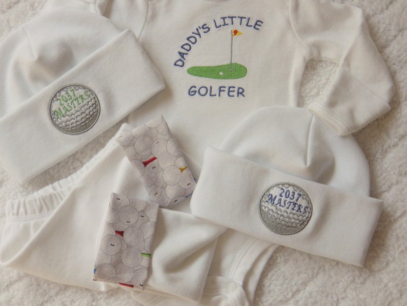 Baby Boy Golf Outfit. Daddy's Little Golfer Embroidered Etsy
