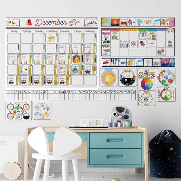 Montessori Morning Board, Montessori Calendar for Kids, Montessori Calendar and Weather Board, Morning Meeting Board Printable, Circle Time