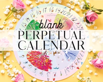 Blank Printable Calendar for Kids, Perpetual Calendar, Continous Charlotte Mason Nature Calendar, Wheel of the Year, Homeschool Calendar