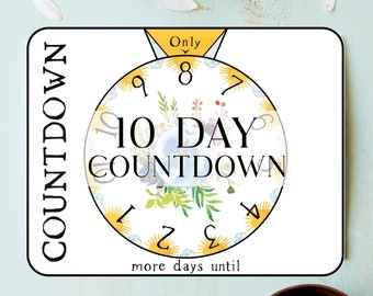 Coutndown Clock, Countdown Calendar, Countdown Wheel, Countdown for Kids and Children, Countdown to School, DIgital Download