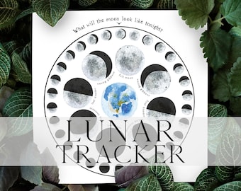 Lunar Moon Tracker for Children, Toddler Visual Schedule, Montessori Calendar Materials, Printable Picture Calendar for Kids,