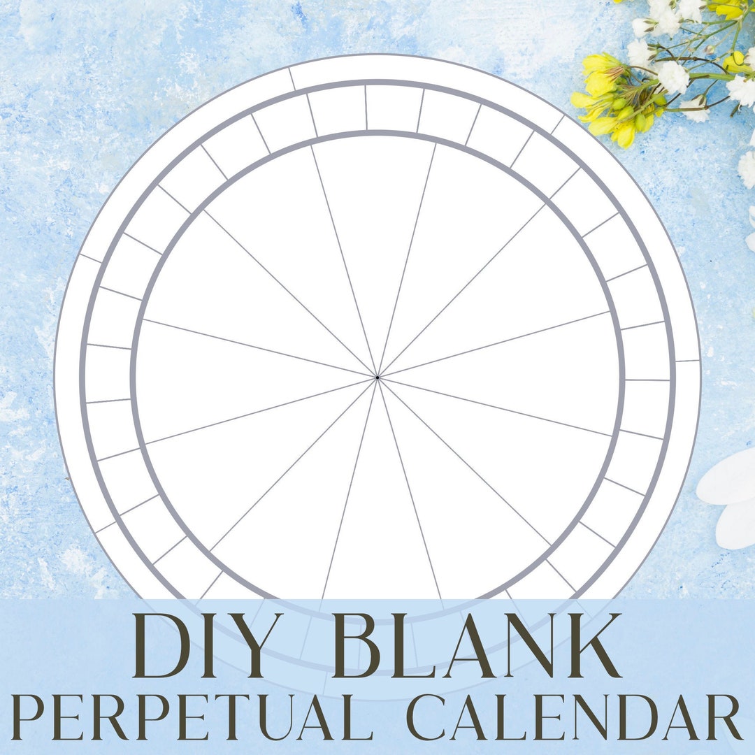 Printable DIY Calendar, Calendar Template, Blank Calendar, Perpetual ...