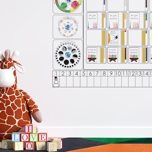 Linear Calendar, Homeschool Calendar, Kids Printable Calendar PDF, Monthly Calendar for Children, Montessori Calendar, DIY Calendar Download