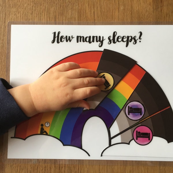 Countdown Chart, Countdown Calendar, Child's Visual Calendar, ASD, Autism, How Many Sleeps? Rainbow, Instant Download, Printable, Montessori
