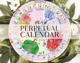 Perpetual Calendar, Waldorf Calendar, Charlotte Mason Calendar, Nature Calendar, Wheel of the Year, Natural Living, Homeschool Calendar