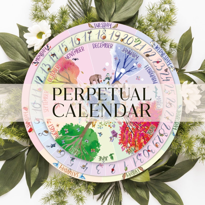 Perpetual Calendar, Waldorf Calendar, Charlotte Mason Calendar, Nature Calendar, Wheel of the Year, Natural Living, Homeschool Calendar image 1