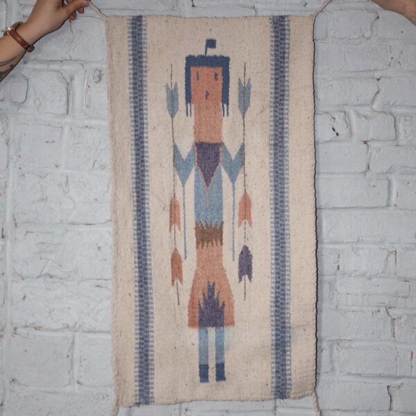 Vintage Navajo Indian Yei Yeii Wall Hanging or Rug