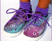 Girls Shoes, Girls Galaxy Shoes, Custom Painted Sneakers, DrWho Shoes, Girls Sneakers, Personalized Sneakers, Custom Colors Available