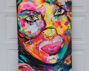 Originele Abstract Acryl Living Room Art Painting Womans Face Handpainted Wall Art Home Improvement Decor Painting
