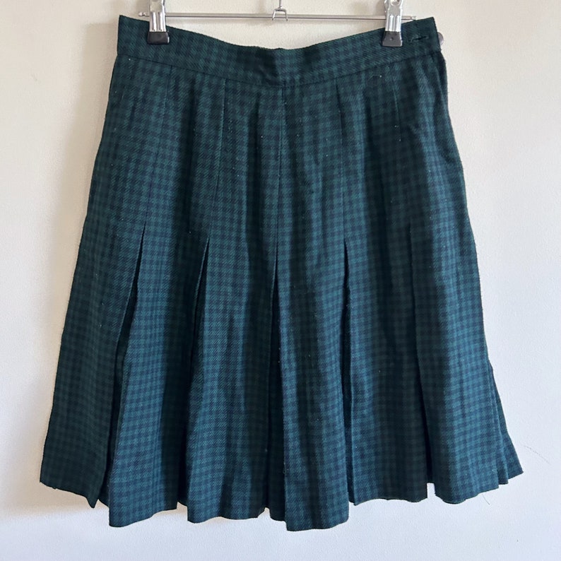 vintage jupe écossaise verte jupe kilt plissée des années 90 pied-de-poule image 4