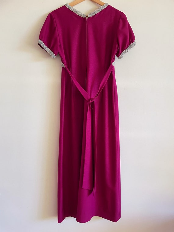 vintage 90s pink purple Dress embelished fuchsia … - image 7