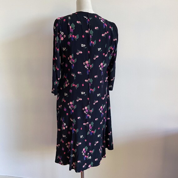 Vintage Ditsy Floral 90s 80s mini dress fruit pri… - image 3