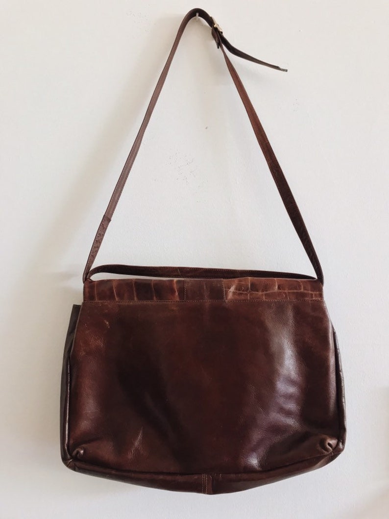 Vintage Oroton Leather Bag // Vintage Leather Satchel // Brown Etsy