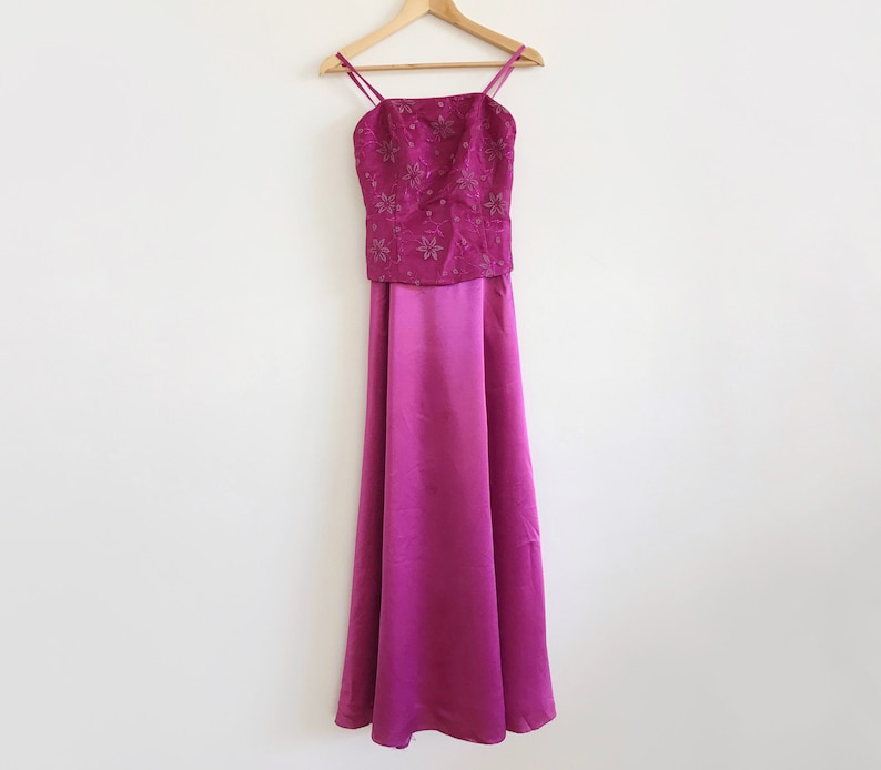 vintage 90s pink purple fuchsia formal dress