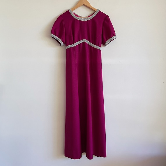 vintage 90s pink purple Dress embelished fuchsia … - image 1