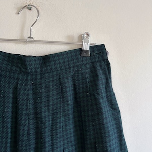 vintage jupe écossaise verte jupe kilt plissée des années 90 pied-de-poule image 3